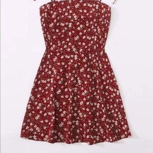 Ditsy Floral Print Knotted Shoulder Cami Dress